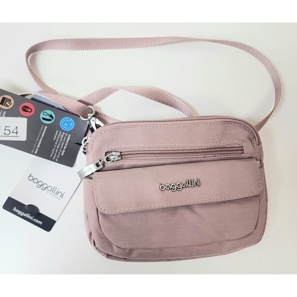 Baggallini Crossbody Bag Modern Everywhere Mini Lt Dusty Pink RFID Purse
